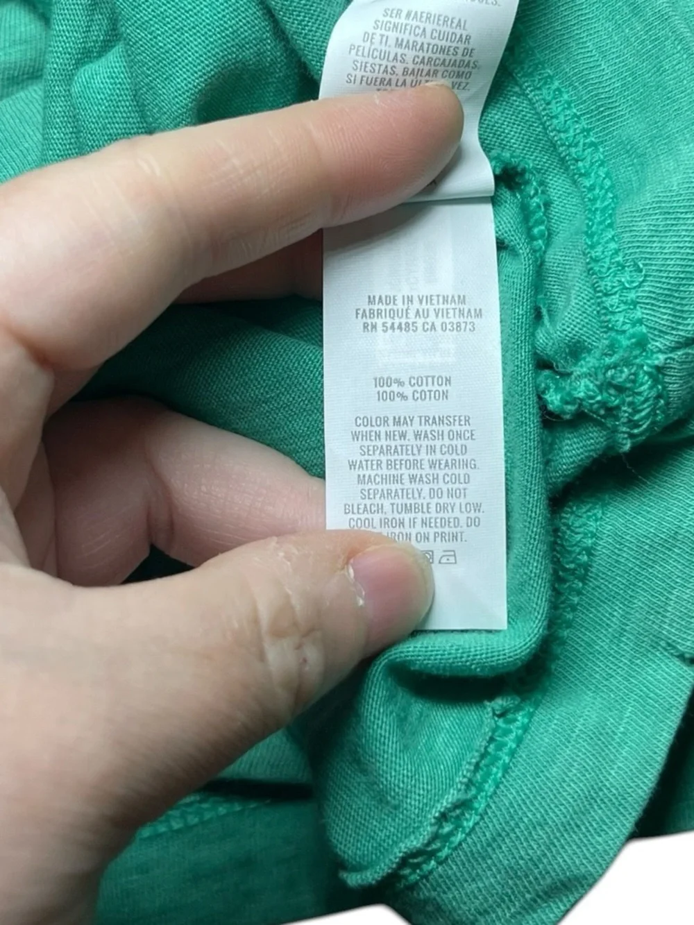 Aerie Mint Green Cotton Distressed V-Neck Oversized Boyfriend T-Shirt Size Large - Picture 10 of 16